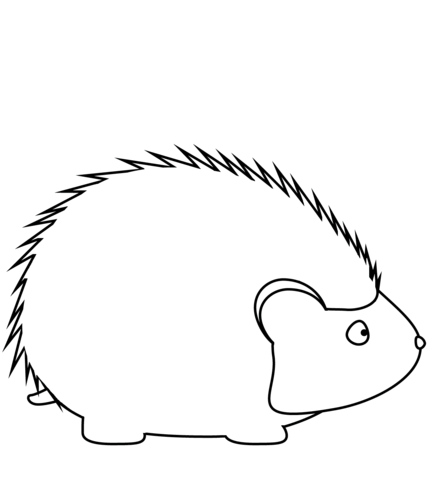 Simple Cute Hedgehog Coloring Page